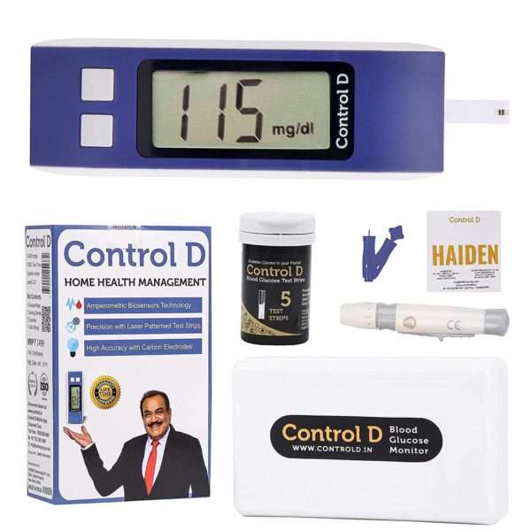 Control D 50 Strips & Blue Digital Glucose Blood Sugar testing Monitor